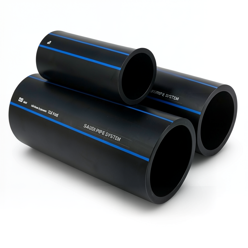SPS HDPE Pipes PE 80 Pressure 5 Bar Outside Diameter 110 mm Thickness 4.2 mm Black | Saudi Pipes Systems (SPS)