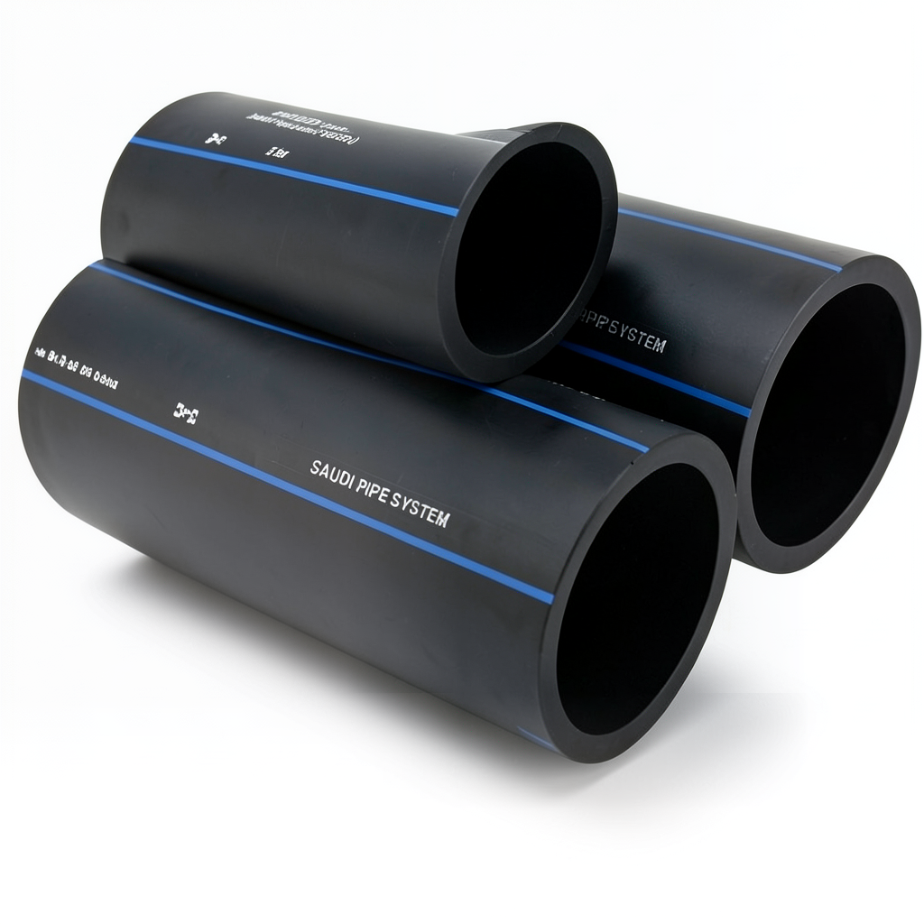 أنابيب HDPE SPS PE 80 ضغط 5 بار قطر خارجي 125 مم سمك 4.8 مم لون أسود | مصنع أنظمة الانابيب السعودي (SPS)