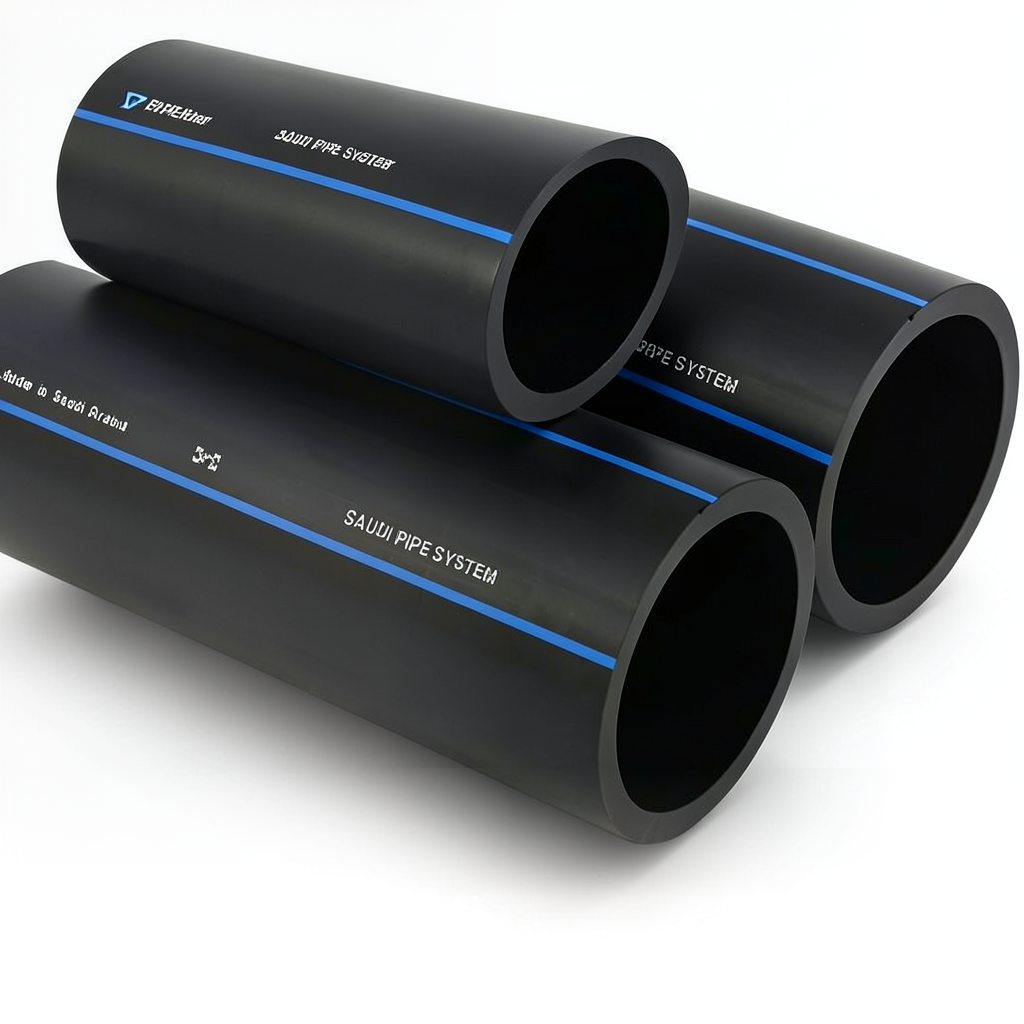 مواسير HDPE PE 80 ضغط 12.5 بار قطر خارجي 110 مم سمك 10 مم لون أسود | مصنع أنظمة الانابيب السعودي (SPS)