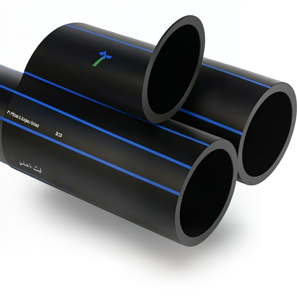 أنابيب HDPE SPS PE 80 ضغط 8 بار قطر خارجي 125 مم سمك 7.4 مم لون أسود | مصنع أنظمة الانابيب السعودي (SPS)