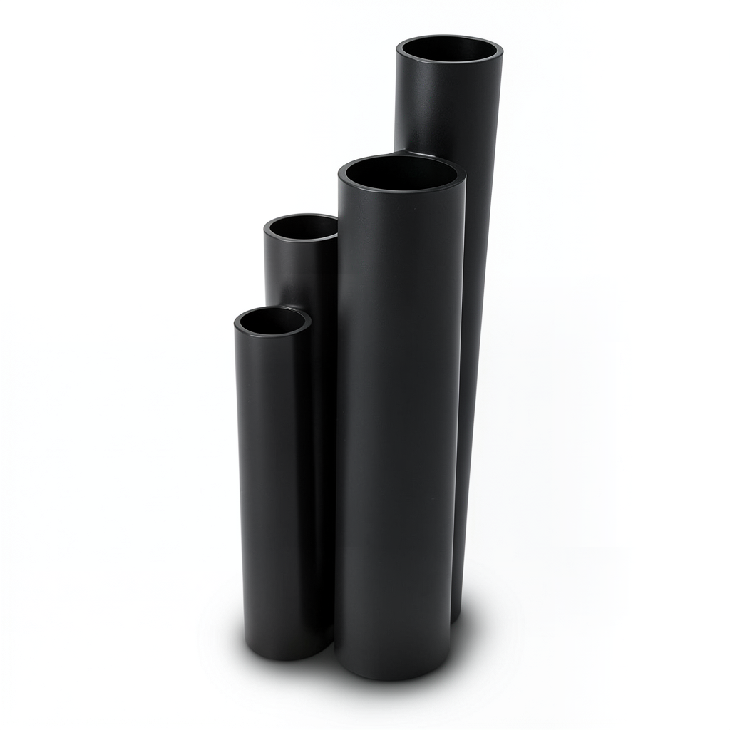 مواسير HDPE ضغط 16 بار قطر خارجي 250 مم سمك 34.2 مم لون أسود