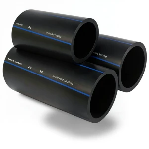 مواسير HDPE السعودي PE 80 ضغط 8 بار قطر خارجي 140 مم سمك 8.3 مم لون اسود | مصنع أنظمة الانابيب السعودي (SPS)