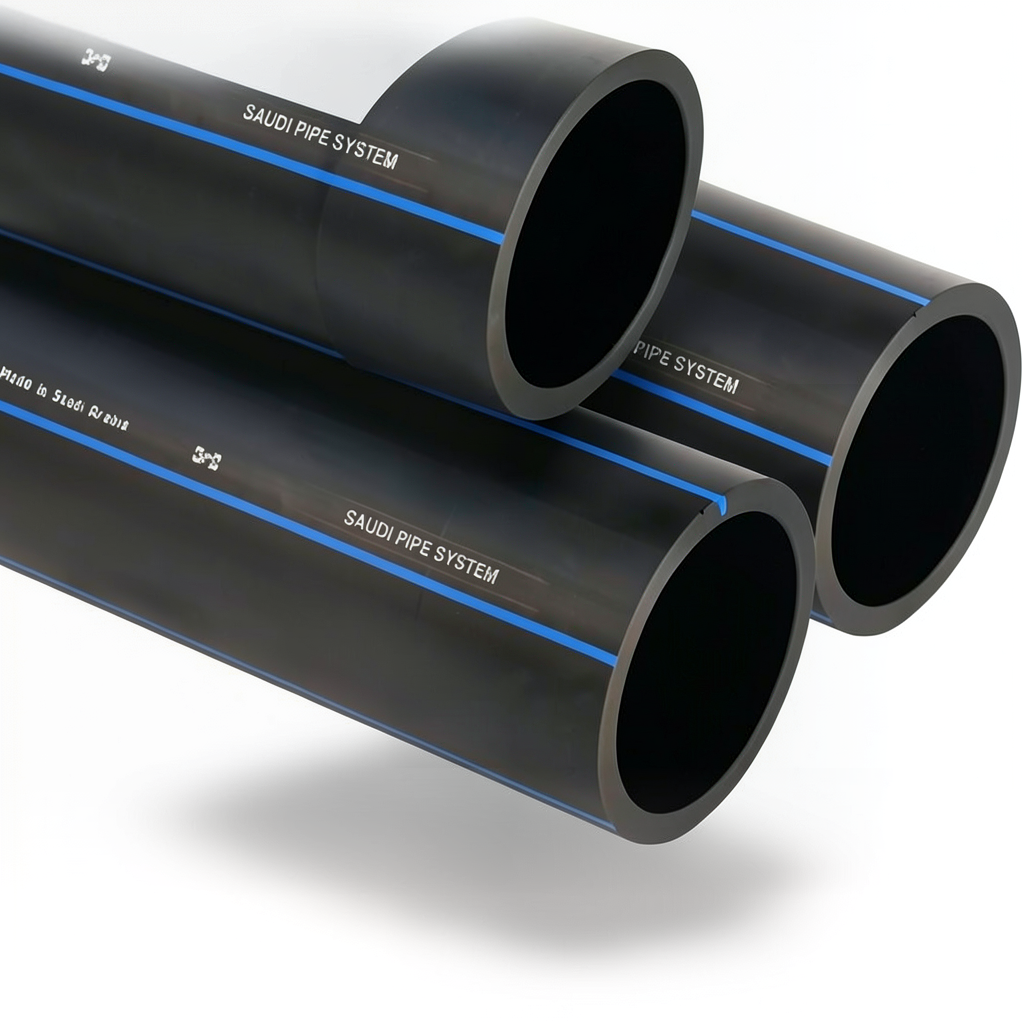 مواسير HDPE السعودي PE 80 ضغط 5 بار قطر خارجي 140 مم سمك 5.4 مم لون اسود | مصنع أنظمة الانابيب السعودي (SPS)