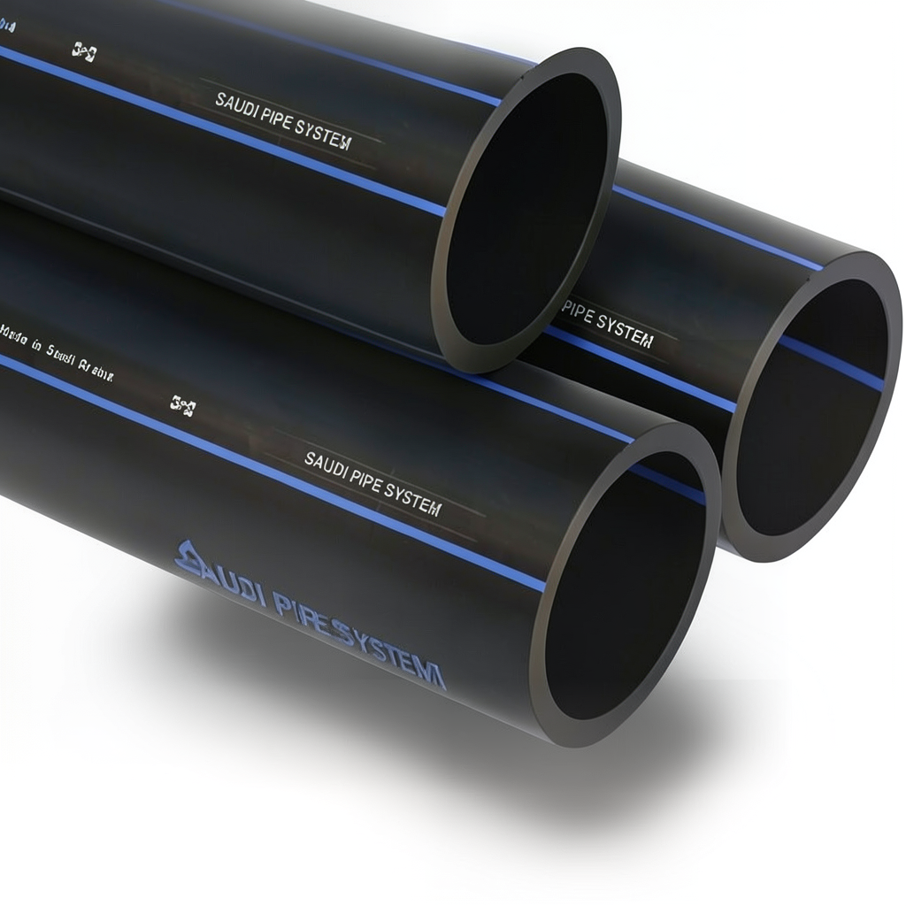 مواسير HDPE السعودي PE 80 ضغط 12.5 بار قطر خارجي 160 مم سمك 14.6 مم لون اسود | مصنع أنظمة الانابيب السعودي (SPS)