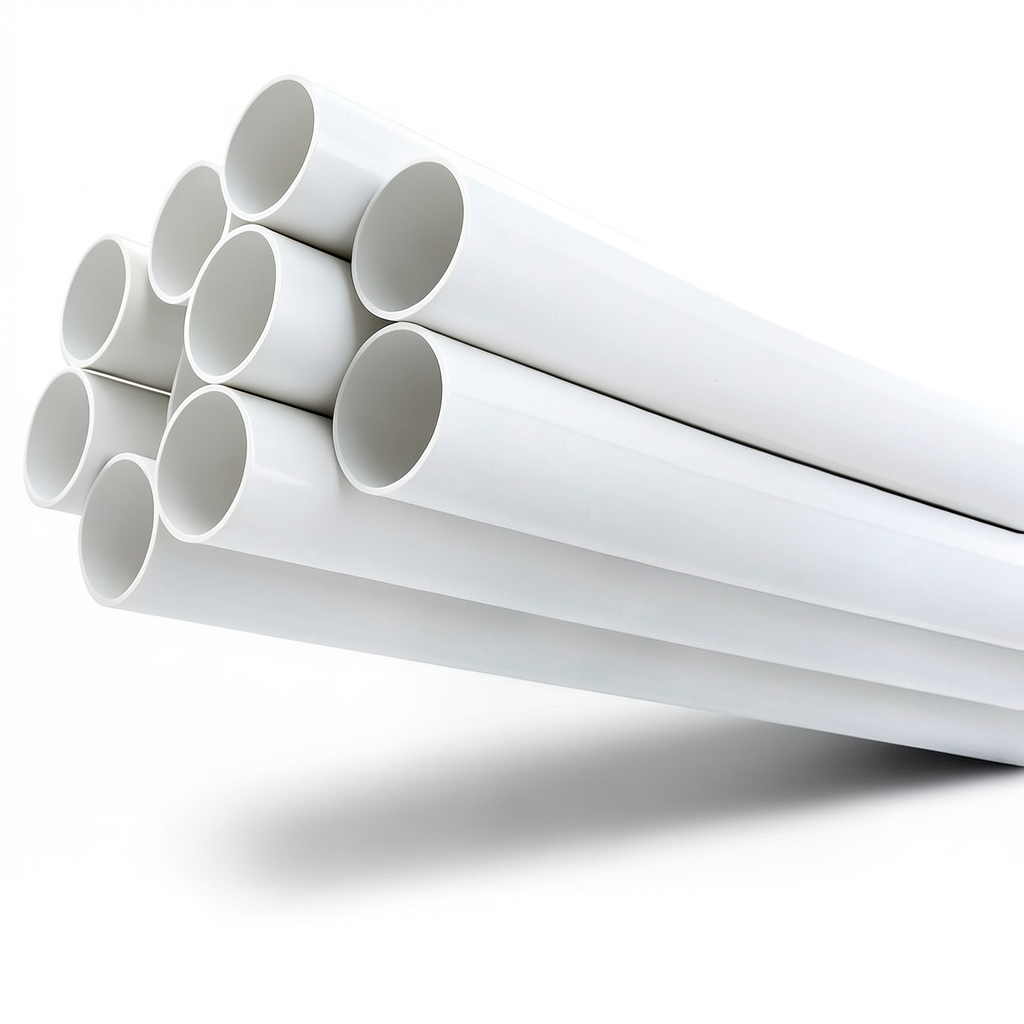 مواسير UPVC ضغط 21.7 بار مقاس ½ 1 إنش سمك 3.58 مم لون أبيض