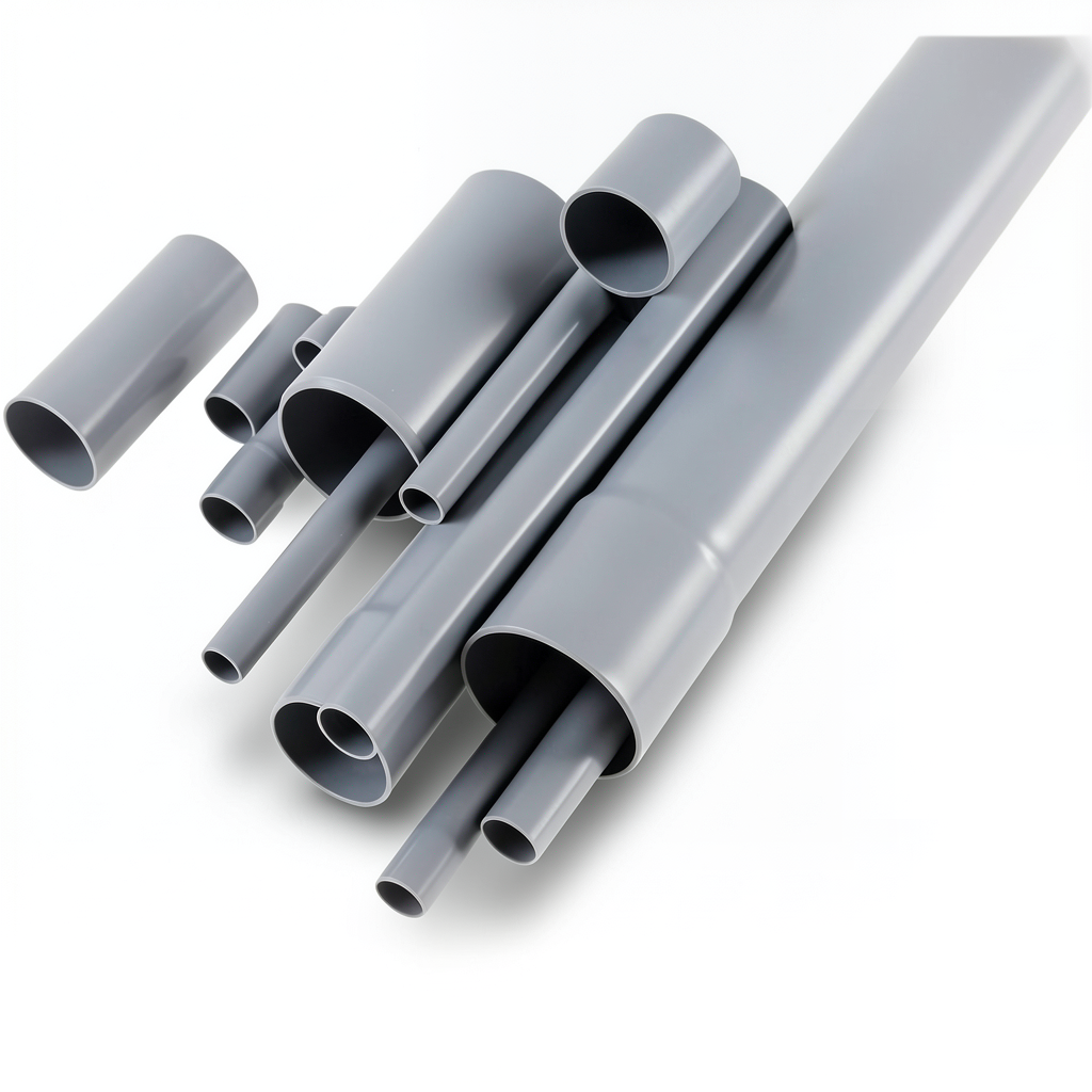 مواسير UPVC DB 60 مقاس 4 إنش سمك 3.07 مم لون رمادي
