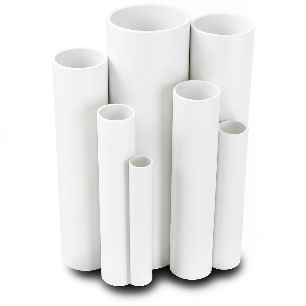 مواسير UPVC ضغط 2.5 بار قطر خارجي 225 مم سمك 1.8 مم لون أبيض
