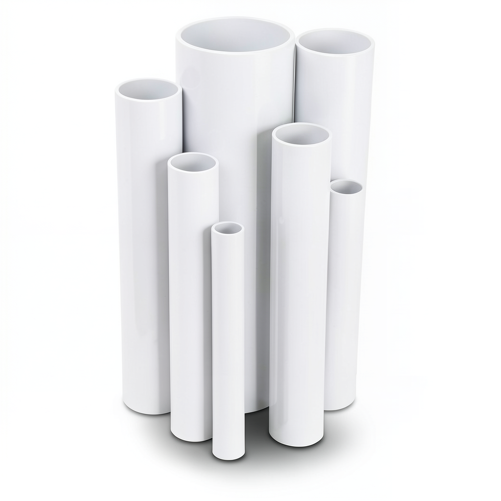 مواسير UPVC ضغط 2.5 بار قطر خارجي 225 مم سمك 1.8 مم لون أبيض