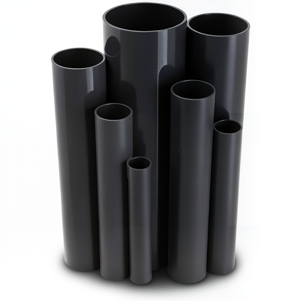 مواسير UPVC ضغط 4 بار قطر خارجي 225 مم سمك 4.5 مم لون اسود