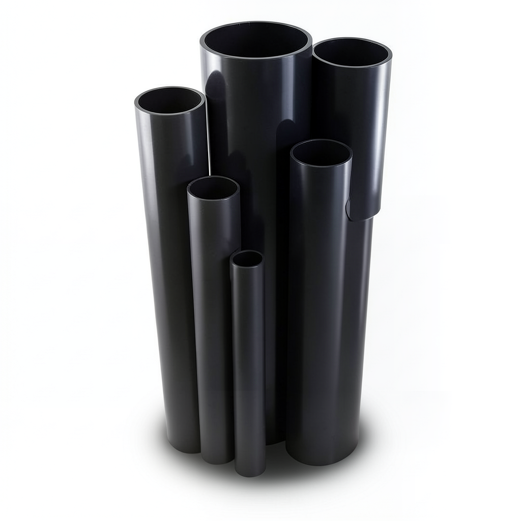 مواسير UPVC ضغط 2.5 بار قطر خارجي 225 مم سمك 1.8 مم لون اسود