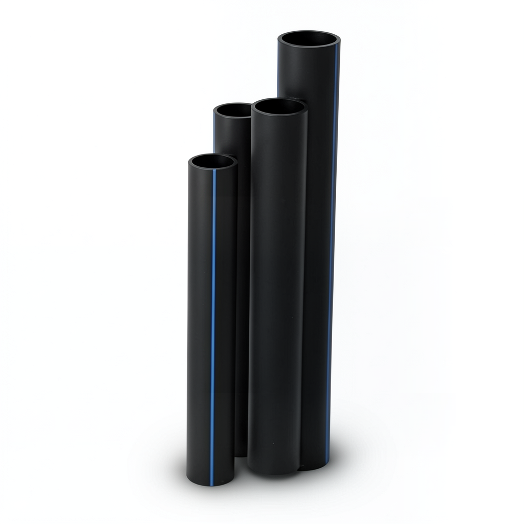 HDPE Pipes 16 Bar Pressure 400 mm Diameter 54.7 mm Thickness Black