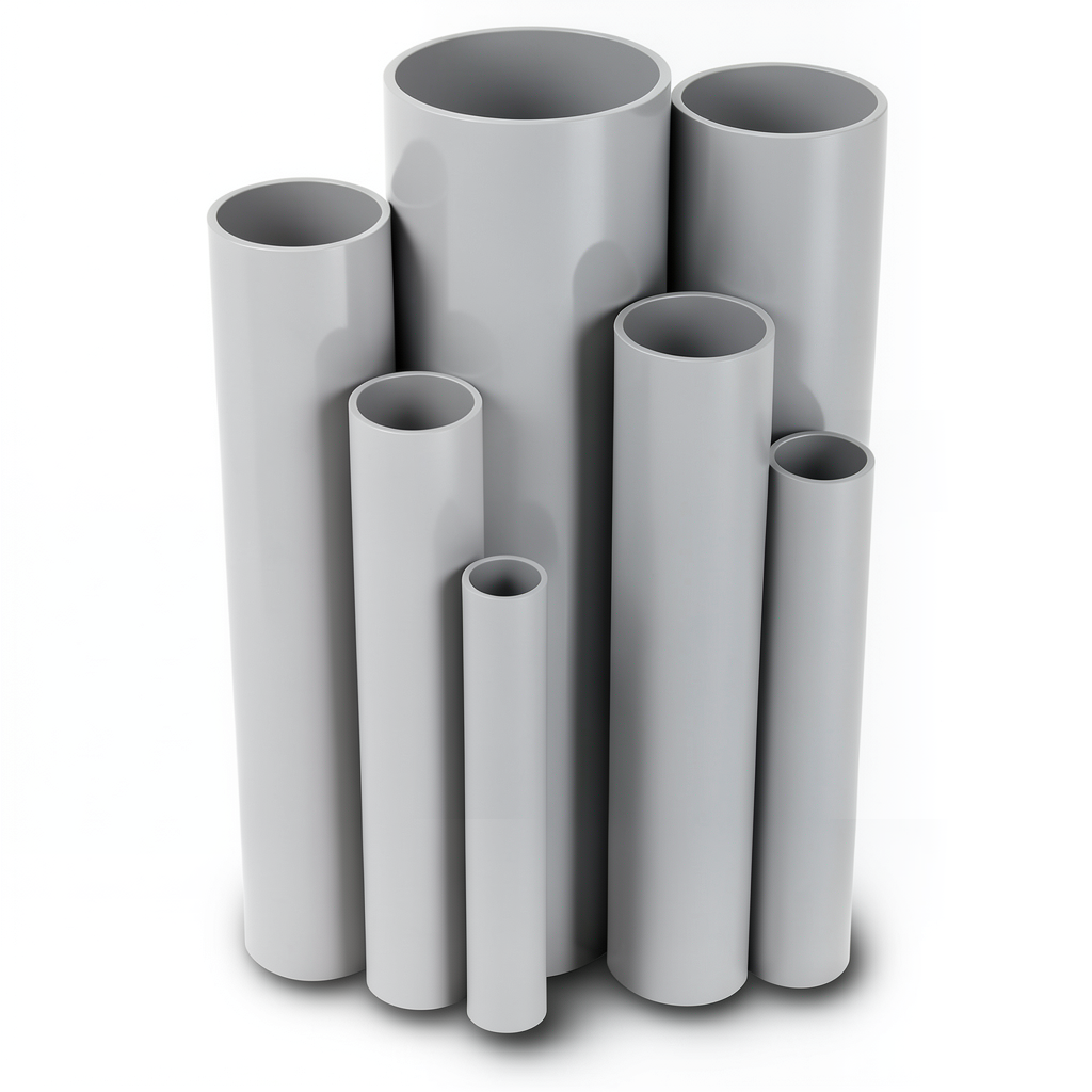 UPVC Pipes Pressure 6 Bar Outside Diameter 225 mm Thickness 6.6 mm Gray
