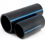أنابيب HDPE الوطني لشبكات المياه  ضغط 8 بار قطر خارجي 140 مم سمك 4.3 مم لون اسود
