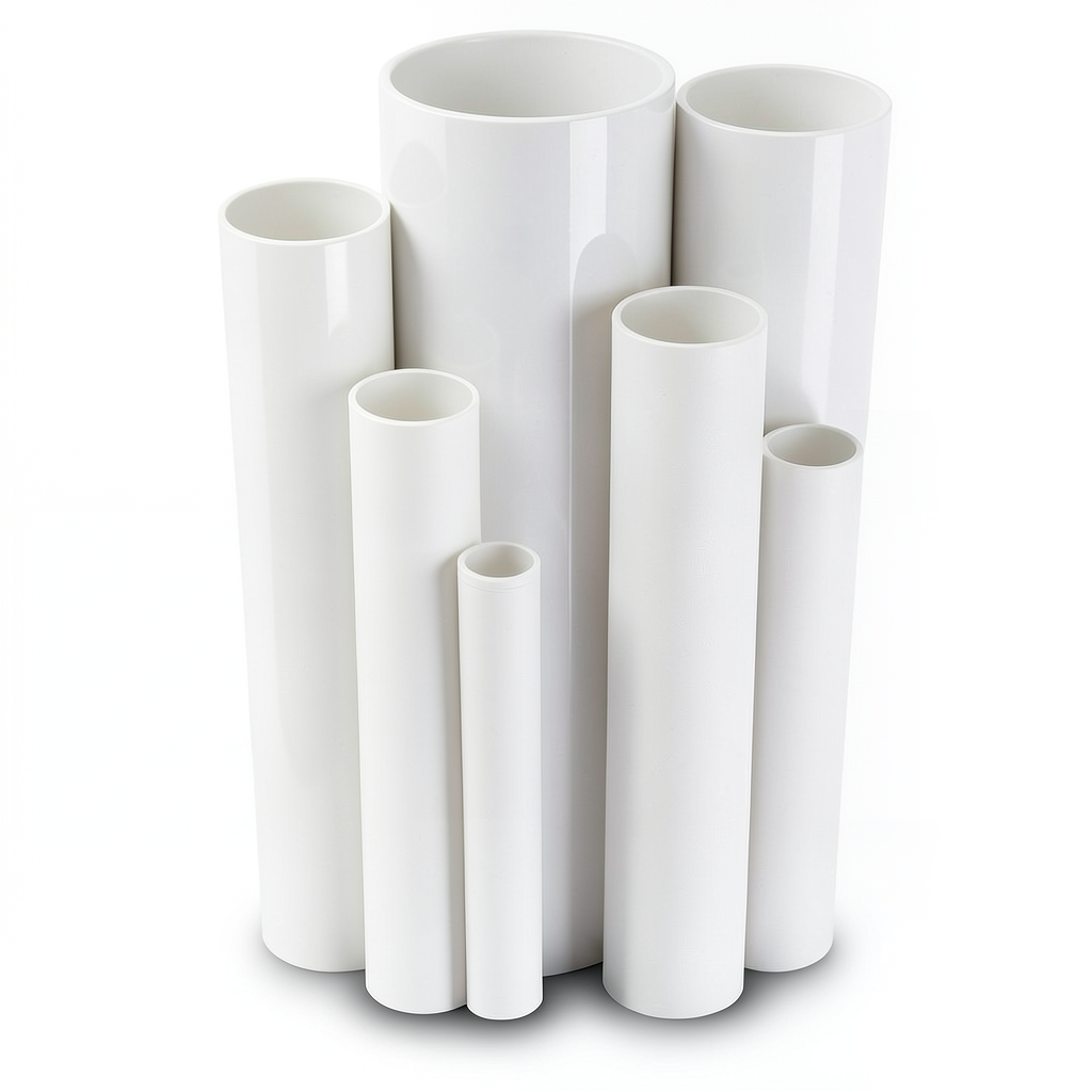 مواسير UPVC جدول 40 مقاس 1 إنش سمك 3.4 مم لون أبيض