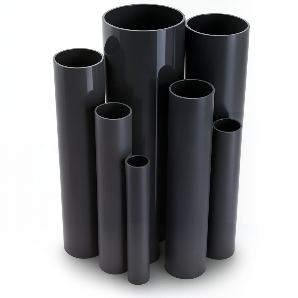 UPVC Pipes Nominal Pressure 6 Bar Outside Diameter 225 mm Thickness 6.6 mm Black