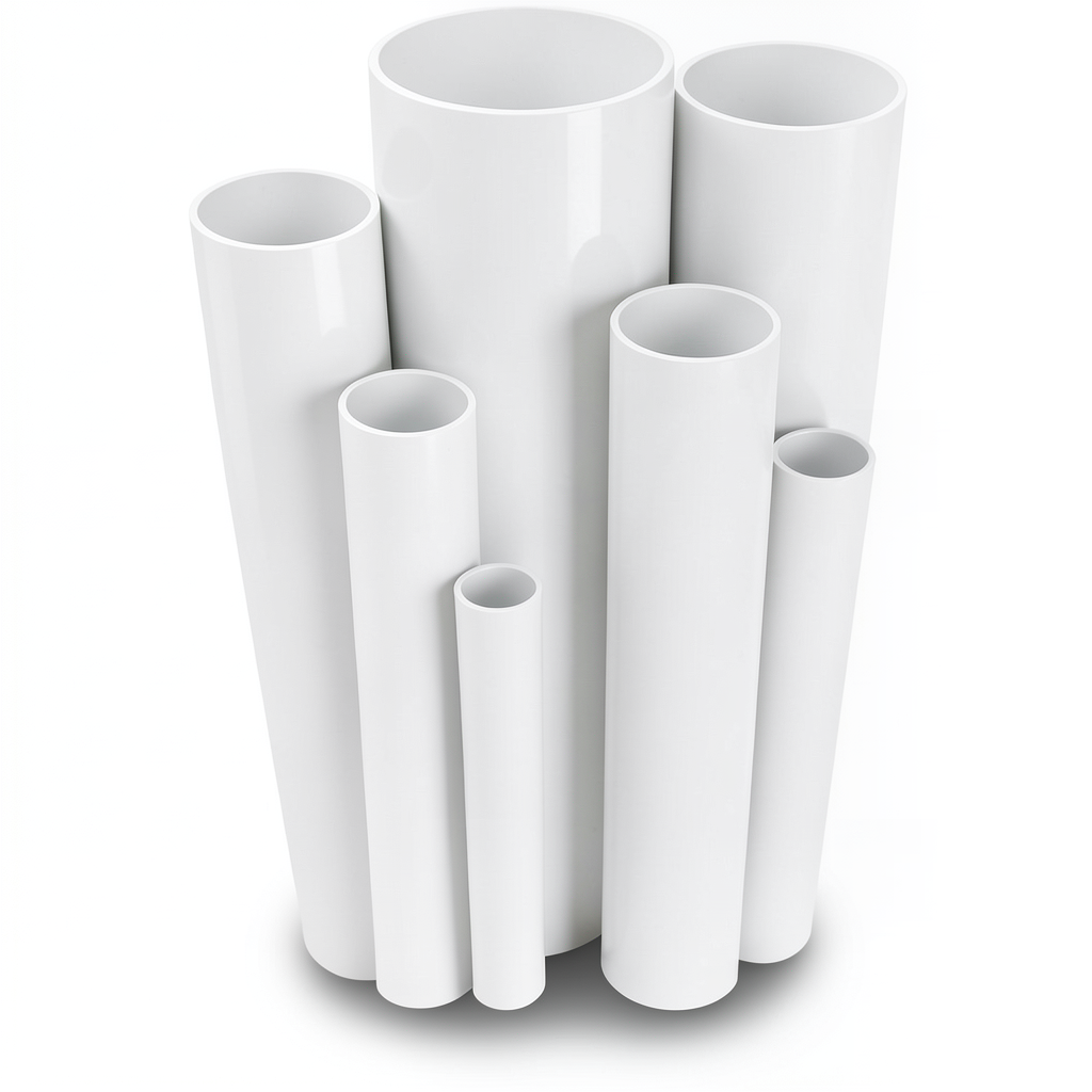 مواسير UPVC جدول 40 مقاس ½ إنش سمك 2.8 مم لون أبيض