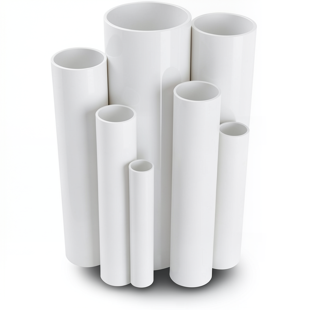 مواسير UPVC جدول 40 مقاس ½ 1 إنش سمك 3.7 مم لون أبيض