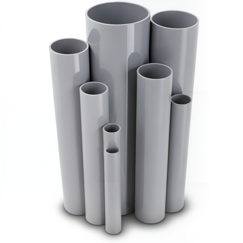 UPVC Pipes Nominal Pressure 10 Bar Outside Diameter 225 mm Thickness 10.8 mm Gray