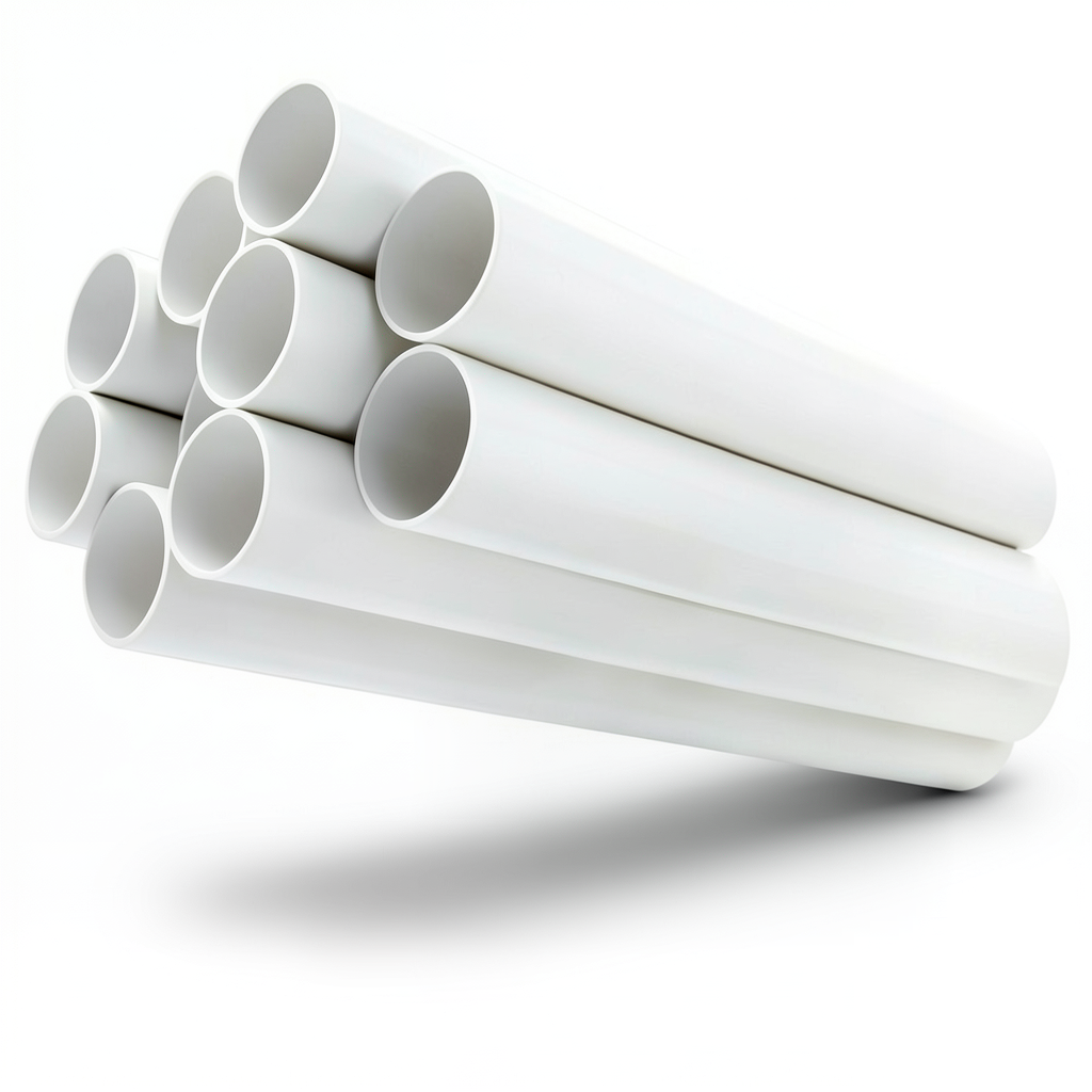 مواسير UPVC مقاس 6 إنش ضغط 21.7 بار سمك 12.47 مم لون أبيض