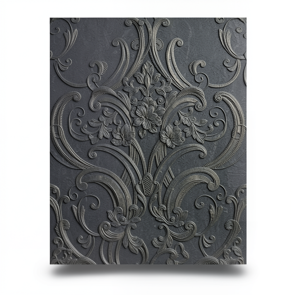 Italian Wall Decoration 10m x 1.06m Dark Grey, Model 83418