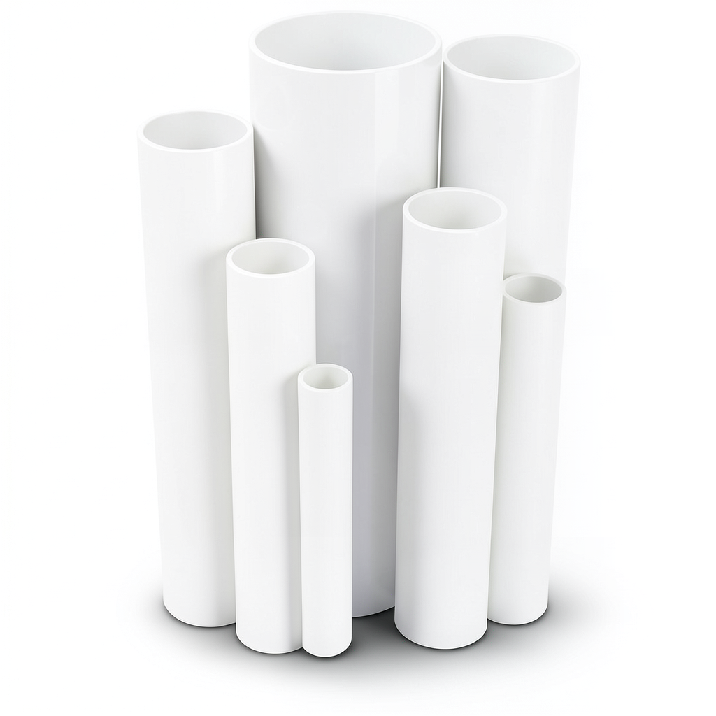 مواسير UPVC جدول 80 مقاس ½ إنش سمك 3.7 مم لون أبيض