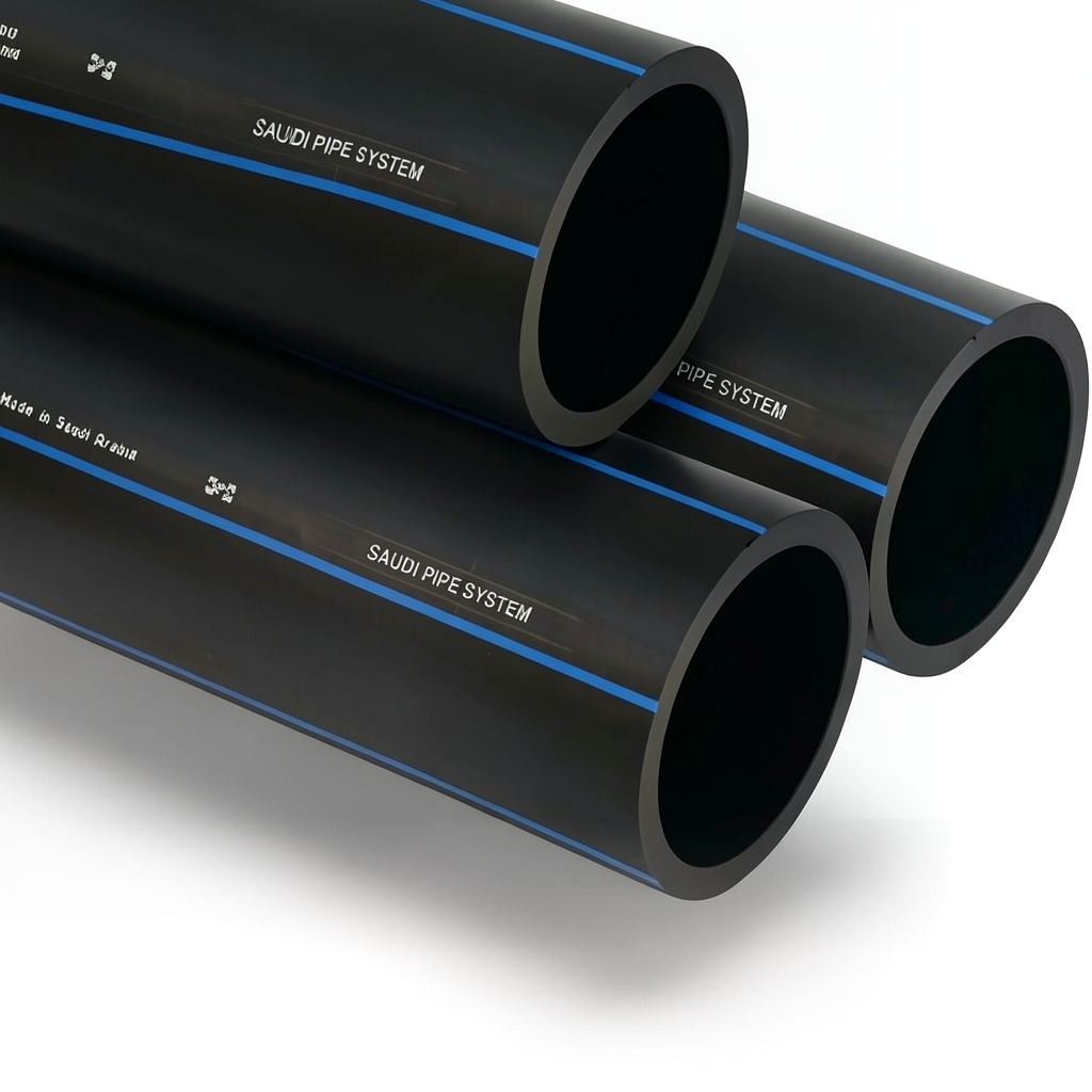 SPS HDPE Pipe PE 80 Pressure 8 Bar Outside Diameter 180 mm Thickness 10.7 mm Black | Saudi Pipes Systems (SPS)