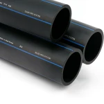 SPS HDPE Pipes PE 80 Pressure 5 Bar Outside Diameter 200 mm Thickness 7.7 mm Black | Saudi Pipes Systems (SPS)