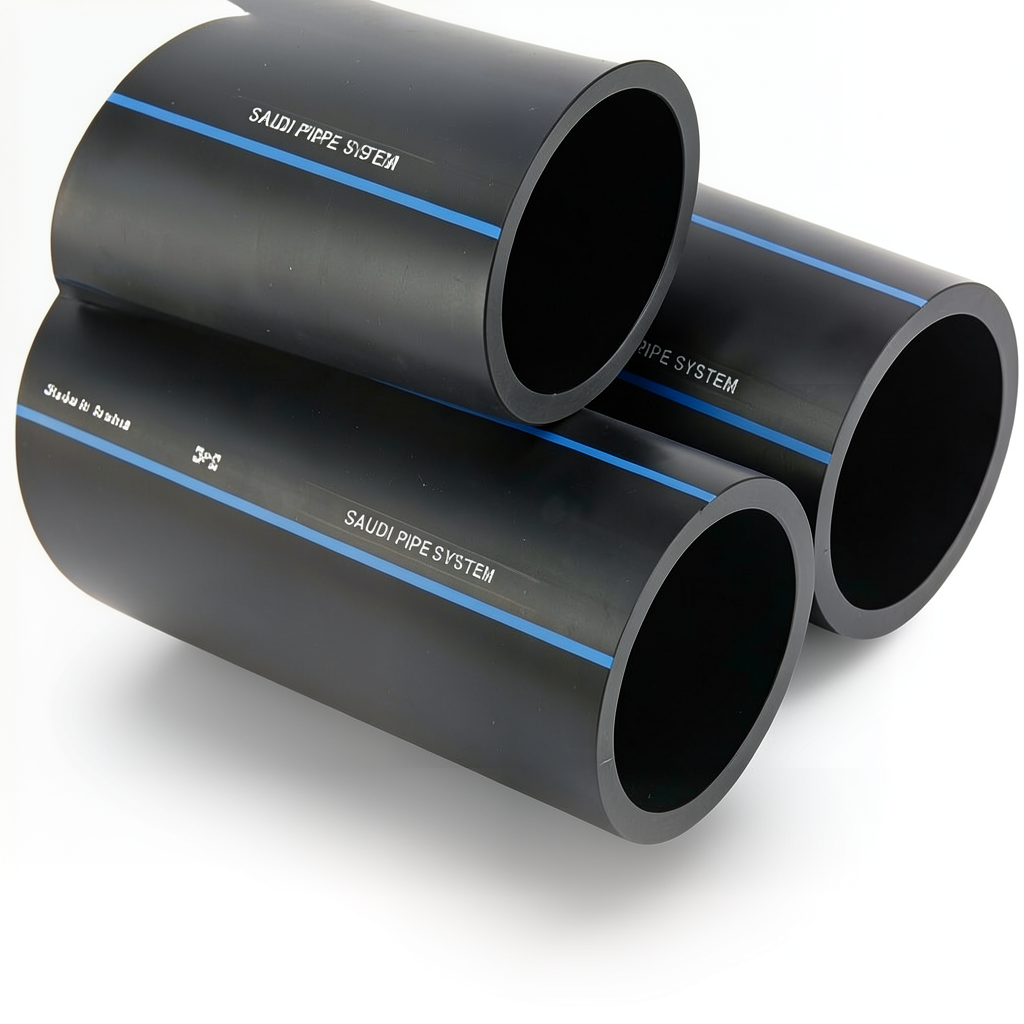 SPS HDPE Pipes PE 80 Pressure 8 Bar Outside Diameter 200 mm Thickness 11.9 mm Black | Saudi Pipes Systems (SPS)