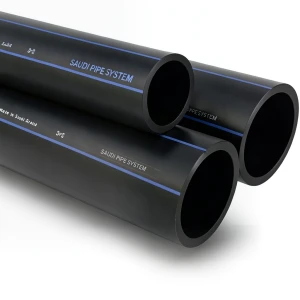 مواسير HDPE السعودي PE 80 ضغط 5 بار قطر خارجي 200 مم سمك 7.7 مم لون اسود | مصنع أنظمة الانابيب السعودي (SPS)