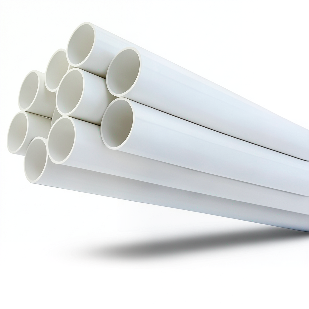 مواسير UPVC ضغط 17.2 بار مقاس 8 إنش سمك 12.9 مم لون أبيض
