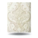 Italian Wallpaper Light Beige 10m x 1.06m Classic Design