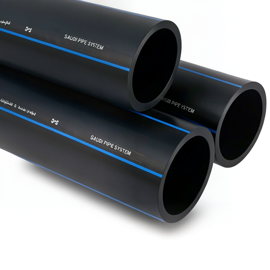 SPS HDPE Pipes PE 80 Pressure 5 Bar Outside Diameter 250 mm Thickness 9.6 mm Black | Saudi Pipes Systems (SPS)