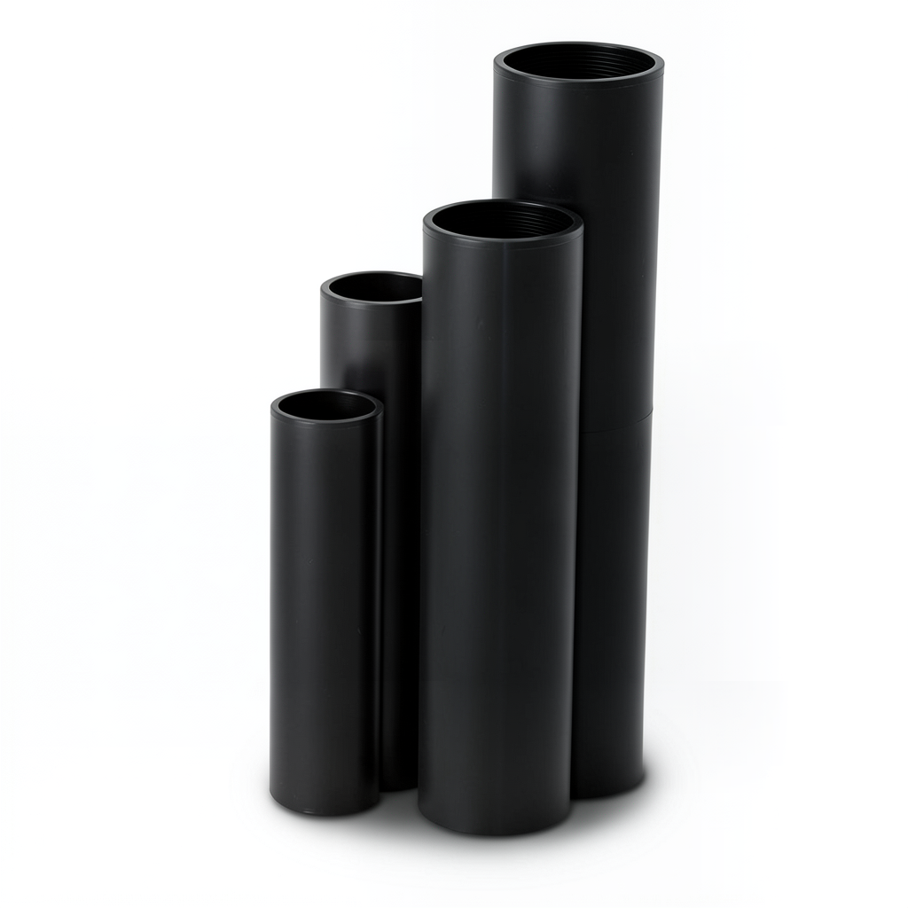 أنابيب HDPE SDR 22 قطر خارجي 140 مم سمك 6.4 مم لون أسود