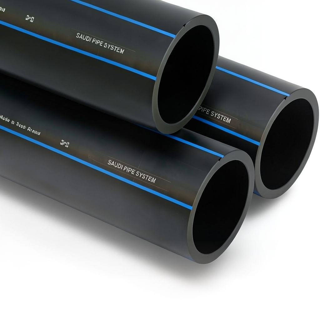 SPS HDPE Pipes PE 80 Pressure 12.5 Bar Outside Diameter 250 mm Thickness 22.7 mm Black | Saudi Pipes Systems (SPS)