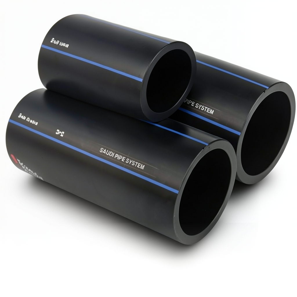 SPS HDPE Pipes PE 80 Pressure 5 Bar Outside Diameter 280 mm Thickness 10.7 mm Black | Saudi Pipes Systems (SPS)
