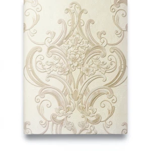 Italian Wallpaper Light Beige 10m x 1.06m Classic Design