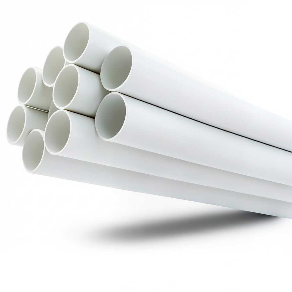 مواسير UPVC ضغط 17.2 بار مقاس ½ 1 إنش سمك 2.84 مم لون أبيض