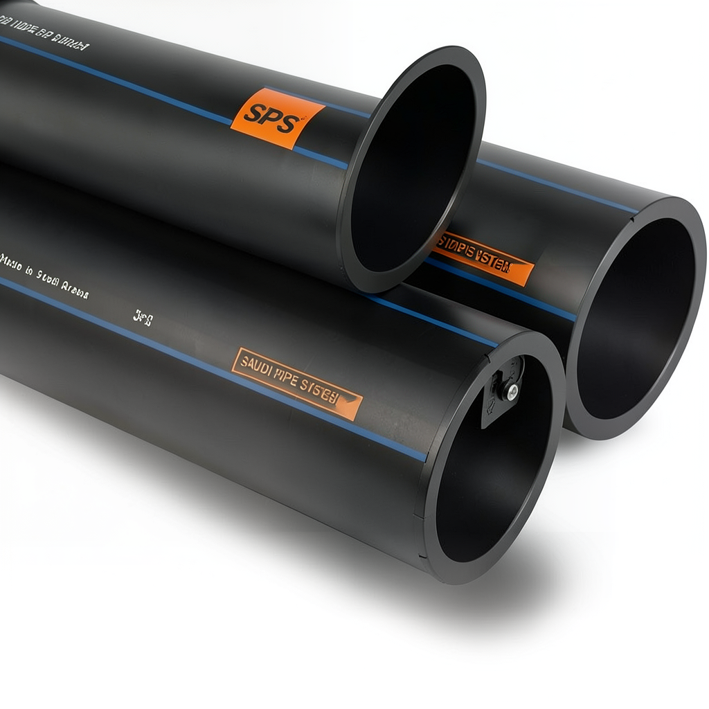 SPS HDPE Pipes PE 80 Pressure 8 Bar Outside Diameter 280 mm Thickness 16.6 mm Black | Saudi Pipes Systems (SPS)
