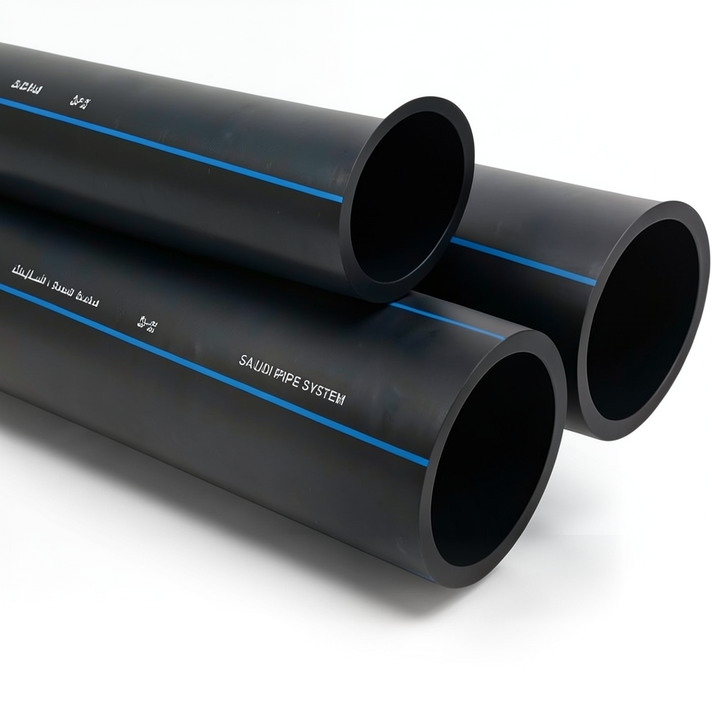 مواسير HDPE السعودي PE 80 ضغط 5 بار قطر خارجي 315 مم سمك 12.1 مم لون اسود | مصنع أنظمة الانابيب السعودي (SPS)