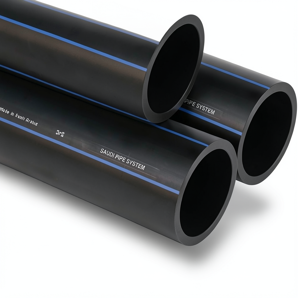 أنابيب HDPE SPS PE 80 ضغط 8 بار قطر خارجي 355 مم سمك 21.1 مم لون أسود | مصنع أنظمة الانابيب السعودي (SPS)