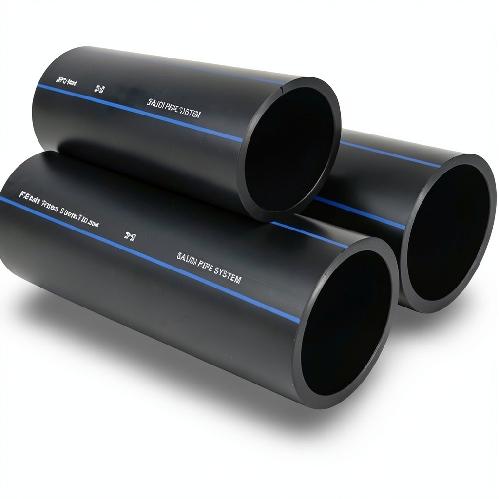 أنابيب SPS HDPE السعودي PE 80 ضغط 5 بار قطر خارجي 355 مم سمك 13.6 مم لون أسود | مصنع أنظمة الانابيب السعودي (SPS)