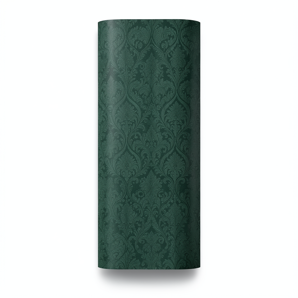 Italian Wallpaper Patterned Design 10 m x 0.70 m Dark Green