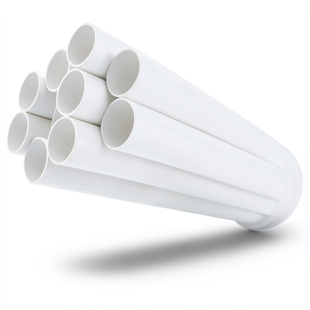 مواسير UPVC ضغط اسمي 11 بار مقاس ¼ 1 إنش سمك 1.63 مم لون أبيض