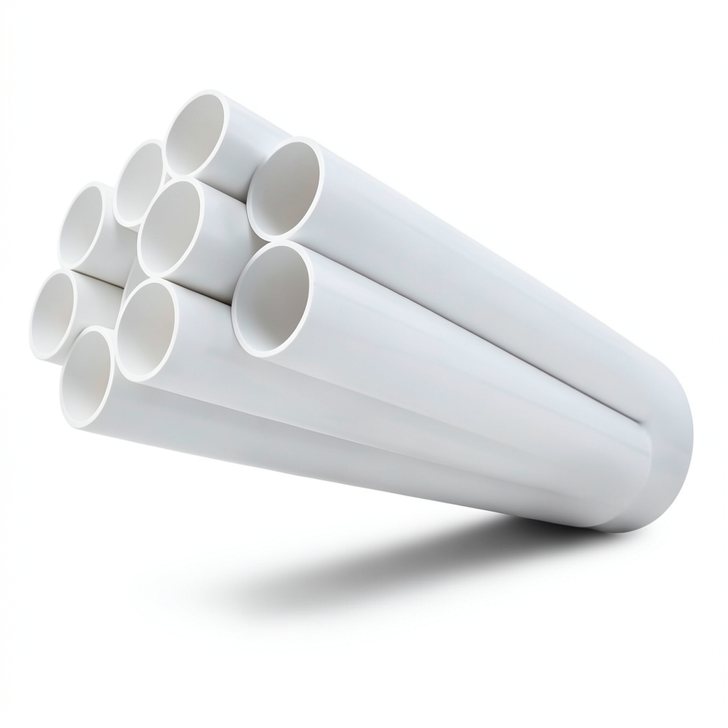 مواسير UPVC ضغط اسمي 11 بار مقاس ½ 1 إنش سمك 1.85 مم لون أبيض