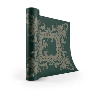 Patterned Wallpaper 10 m x 0.70 m Dark Green, Model 13060