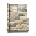Stone wallpaper, beige color, length 10 m, width 0.53 m, model 475104 