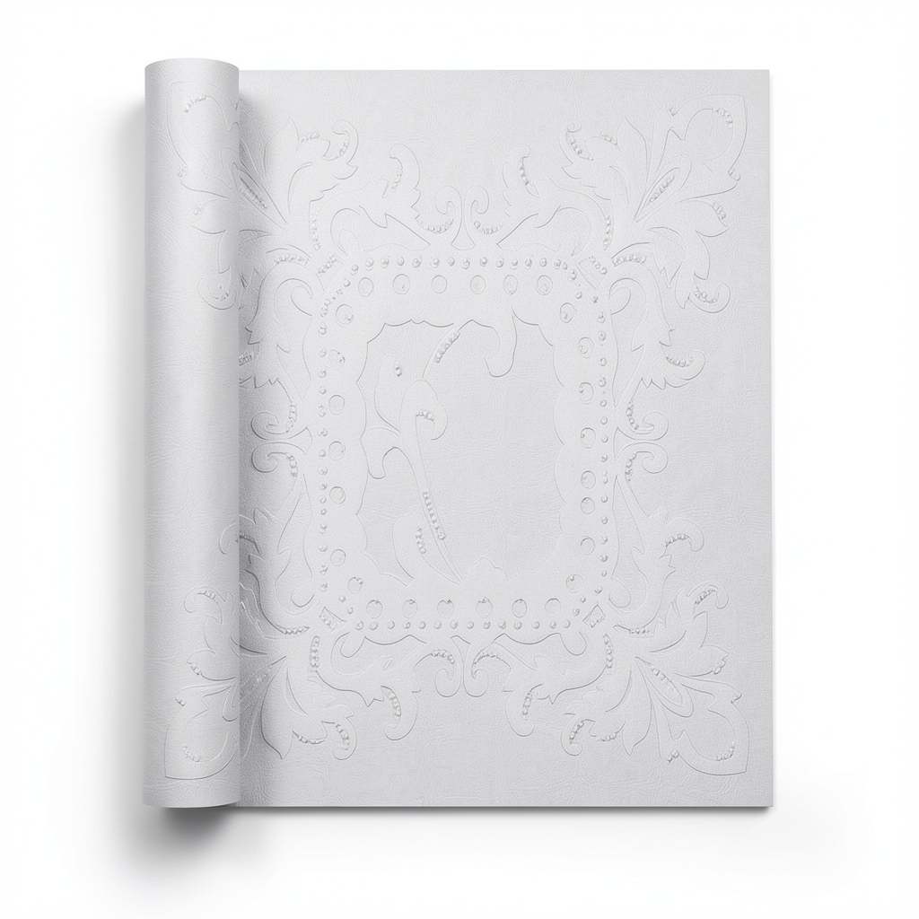 Patterned Wallpaper 10 m x 0.70 m Pale Gray, Model 13059