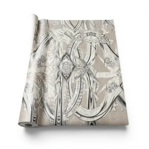 Patterned Wallpaper 10 m x 0.70 m Beige, Model 13065