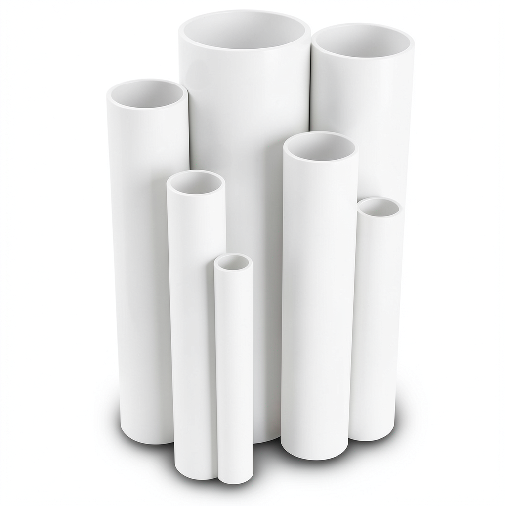مواسير UPVC جدول 80 مقاس ¼ 1 إنش سمك 4.9 مم لون أبيض