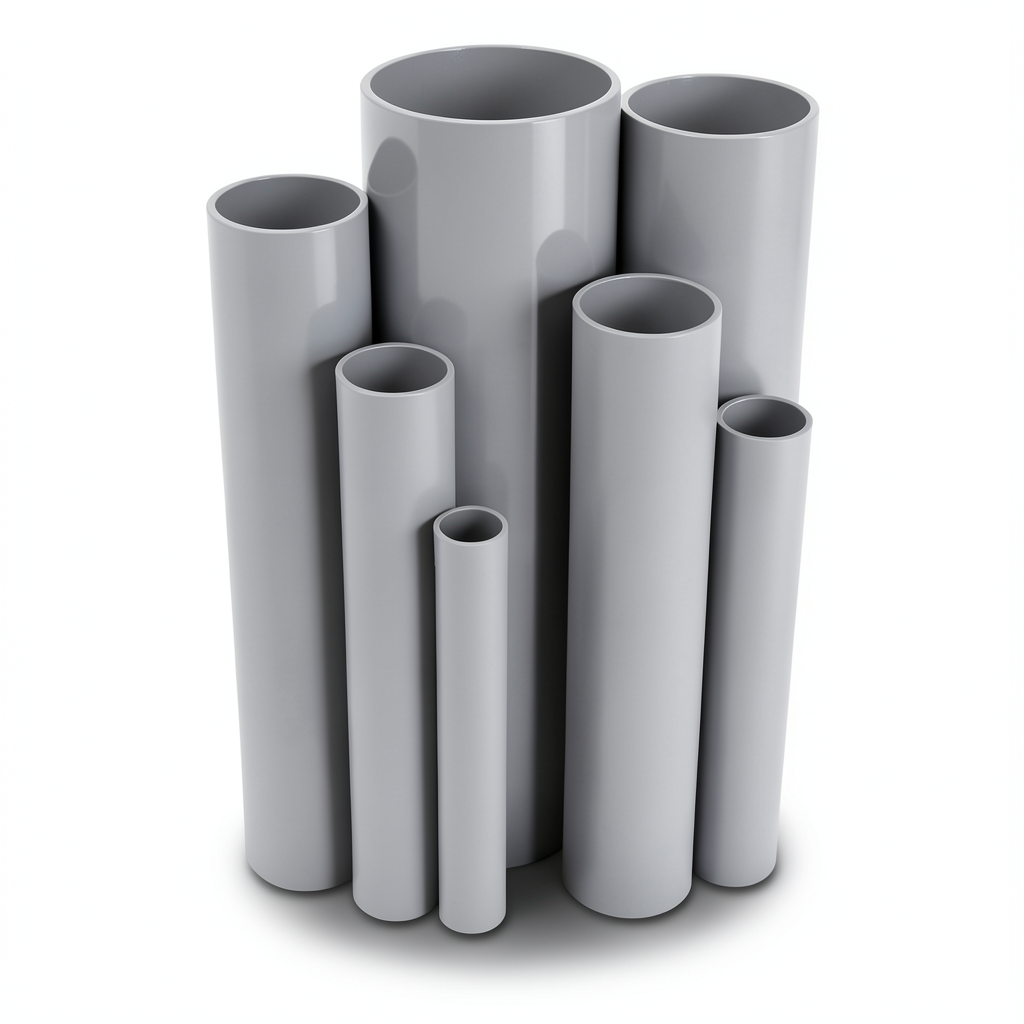 مواسير UPVC ضغط 2.5 بار قطر خارجي 280 مم سمك 2.3 مم لون رمادي